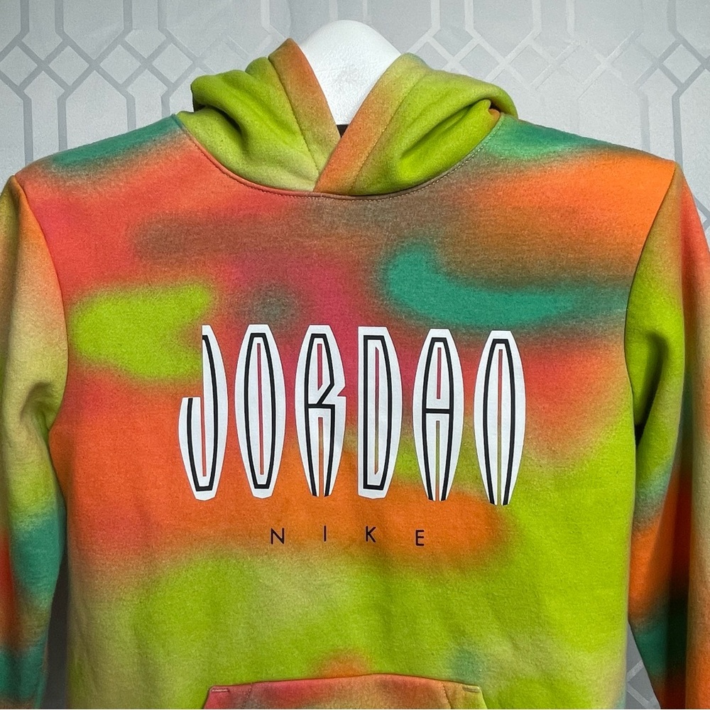 Nike Jordan Multicolored Tie Dye Pullover Hoodie Size Large (12-13Y)